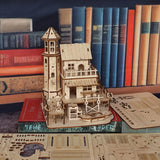 Fisherman's Hut Wooden Assembly Model Kit, Handmade DIY 3D Wooden Puzzle Fishing Village Architectural Model, Suitable for Friends and Family Holiday Gifts