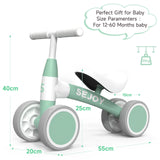 Sejoy Baby Balance Bike Children Walker for 1-3 Years Old Boys Girls 12-36 Months Kids Toddler 4 Wheels Riding Toys,Birthday Gif