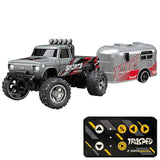 Mini RC Monster Truck 1:64 Off-Road Climbing Car Alloy Model 2.4G Remote Control Adjustable Speed Electric Trailer Children Toys