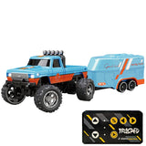 Mini RC Monster Truck 1:64 Off-Road Climbing Car Alloy Model 2.4G Remote Control Adjustable Speed Electric Trailer Children Toys