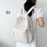 Casual Floral Prints Women Backpack Girls Bookbags Large Capacity Students School Bags Travel Backpack Mochilas with Pendants