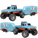 Mini RC Monster Truck 1:64 Off-Road Climbing Car Alloy Model 2.4G Remote Control Adjustable Speed Electric Trailer Children Toys