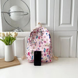 Student Schoolbag Butterflies Print Casual Book Bags Nylon Large Capacity Cute Fashion Simple Floral for Outdoor Camping