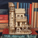 Fisherman's Hut Wooden Assembly Model Kit, Handmade DIY 3D Wooden Puzzle Fishing Village Architectural Model, Suitable for Friends and Family Holiday Gifts