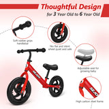 SEJOY Kids Balance Bike for 3-6 Years, Lightweight Toddler Balance Bikesaddle Height Adjustable and Handlebar Outside Bike Toy