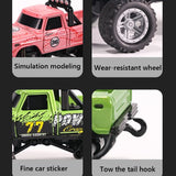 Mini RC Monster Truck 1:64 Off-Road Climbing Car Alloy Model 2.4G Remote Control Adjustable Speed Electric Trailer Children Toys