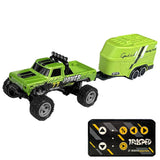 Mini RC Monster Truck 1:64 Off-Road Climbing Car Alloy Model 2.4G Remote Control Adjustable Speed Electric Trailer Children Toys