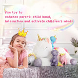 22'' Unicorn Stuffed Animal for Girls, Mommy Stuffed Unicorn with 4 Baby Unicorns, Cute Plush Unicorn Plush Toy for Kids