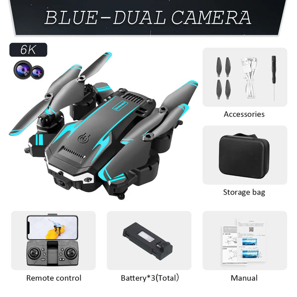 KBDFA New G6 Professional Foldable Quadcopter Aerial Drone S6 HD Camera GPS RC Helicopter FPV WIFI Obstacle Avoidance Toy Gifts