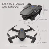 E88Pro RC Drone 4K Professinal 3 Batteries With 1080P Wide Angle Dual HD Camera Foldable RC Helicopter WIFI FPV Height Hold