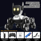 Q200 Intelligent Mechanical RC Dog Gesture Induction Remote Control Toy Eight Wheels Four Wheels Stunt Animal Toys for Children.