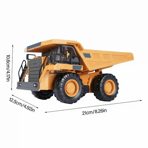 ‌1/24 Alloy Engineering Truck | 2.4GHz 9CH RC Dump Truck with Light & Music | STEM Toy for Boys Age 6-12