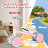 SEJOY Baby Walker Toddler Bicycle Toys Ride On Balance Bike 4 Wheels Birthday Gifts For Girl Boy 3 Colors 1-3 Years Old Kids