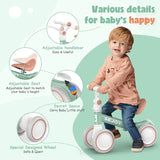 Sejoy Baby Balance Bike, Toddler Baby Bicycle with 4 Wheels for 10-36 Months, Adjustable Handlebar Baby Outdoor Bike Riding Toy