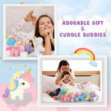 22'' Unicorn Stuffed Animal for Girls, Mommy Stuffed Unicorn with 4 Baby Unicorns, Cute Plush Unicorn Plush Toy for Kids