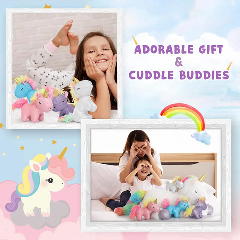 22'' Unicorn Stuffed Animal for Girls, Mommy Stuffed Unicorn with 4 Baby Unicorns, Cute Plush Unicorn Plush Toy for Kids