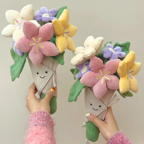 Cute Flower Plush Doll Stuffed Plant Plushie Soft Flower Doll Lovely Home Andbedroom Sweet Gifts for Women Girls Mommy
