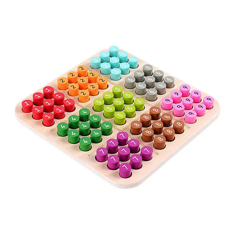 Wooden Sudoku Puzzles Board Game, Math Mini Desktop Game , Educational , Brain Teaser for Travel, Activity, Adults