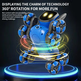 Q200 Intelligent Mechanical RC Dog Gesture Induction Remote Control Toy Eight Wheels Four Wheels Stunt Animal Toys for Children.