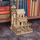 Fisherman's Hut Wooden Assembly Model Kit, Handmade DIY 3D Wooden Puzzle Fishing Village Architectural Model, Suitable for Friends and Family Holiday Gifts