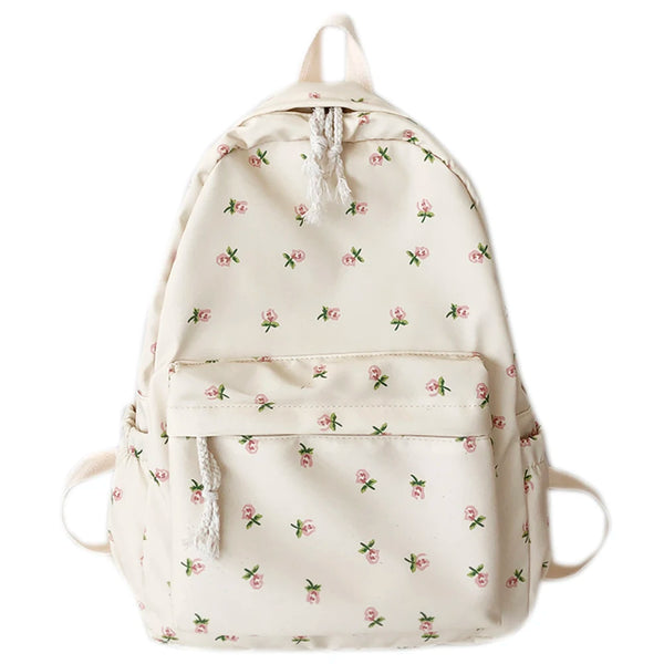 Casual Floral Prints Women Backpack Girls Bookbags Large Capacity Students School Bags Travel Backpack Mochilas with Pendants