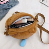 2025 New Cute Cartoon Plush Capybara Crossbody Bag Kawaii Japanese Style Girls Fashion Doll Shoulder Bag Mini Bag for Children