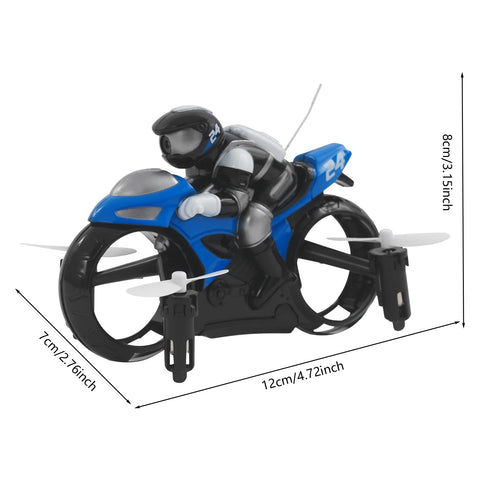 Remote Control Motorcycles Toy, 2.4 GHz Mini Drone with Camera for Kids Adults, , 2 in 1 RC Flying Motorbike and Drone,Toy Gift