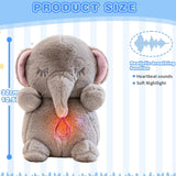 Baby Breathing Soothing Elephant Plush Doll Toy Companion Music and Light Doll Sensory Stuffed Doll Toys Comfortable Kids Gift