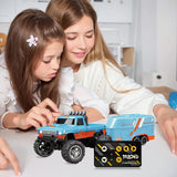 Mini RC Monster Truck 1:64 Off-Road Climbing Car Alloy Model 2.4G Remote Control Adjustable Speed Electric Trailer Children Toys