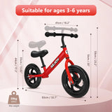 SEJOY Kids Balance Bike for 3-6 Years, Lightweight Toddler Balance Bikesaddle Height Adjustable and Handlebar Outside Bike Toy