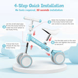 Sejoy Baby Balance Bike for Boys Girls Gift Outdoor Adjustable Toddler Balance Bike Infant Adjustable Seat Handle Toddler