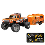Mini RC Monster Truck 1:64 Off-Road Climbing Car Alloy Model 2.4G Remote Control Adjustable Speed Electric Trailer Children Toys